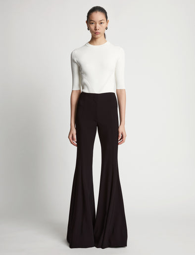 Front image of model wearing Viscose Suiting Pants in black