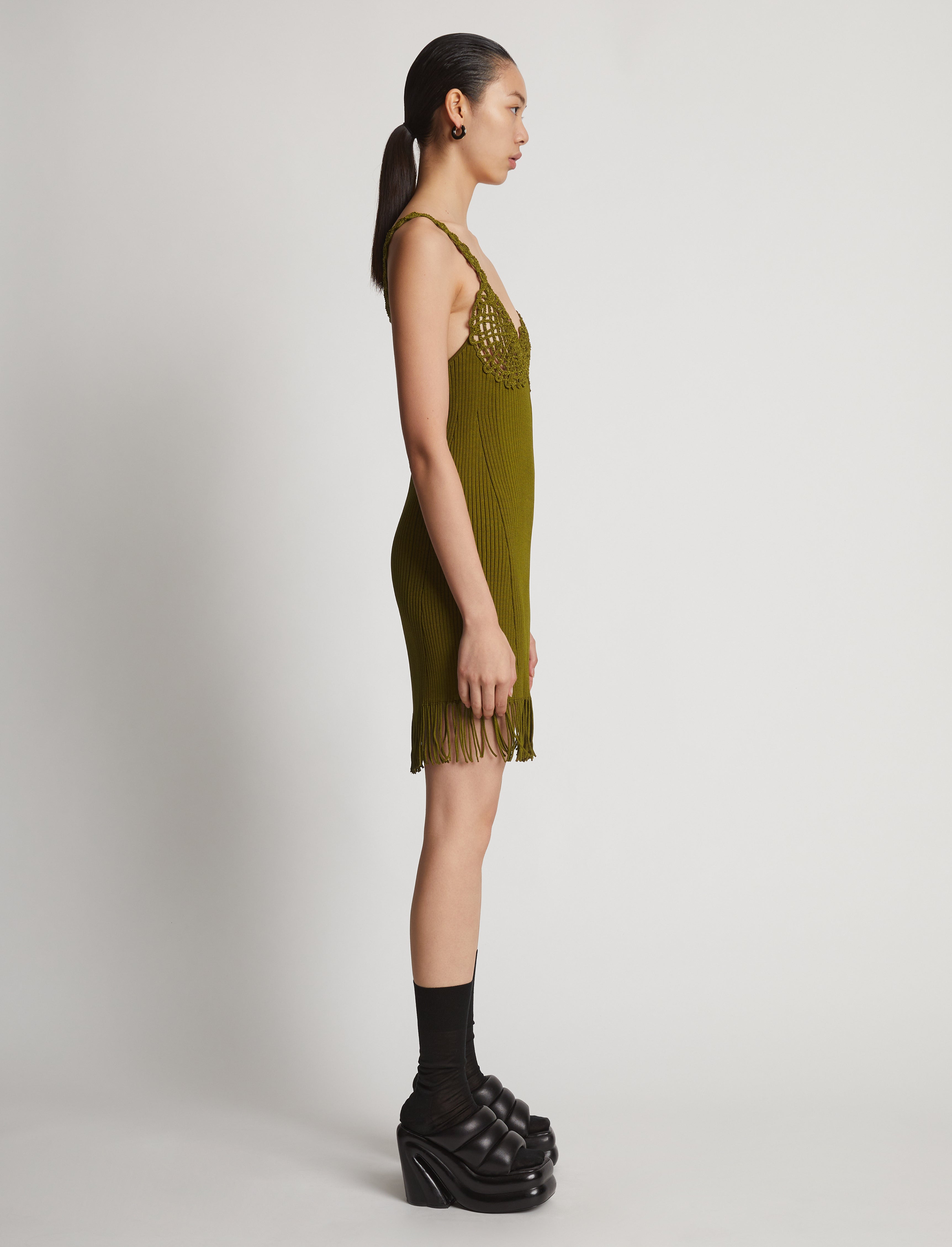 Embroidered 2024 knit dress