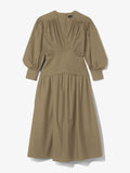 Flat image of Poplin V-Neck Dress in mushroom