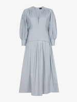 Flat image of Poplin V-Neck Dress in light blue