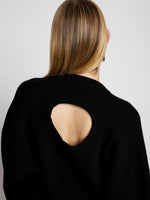 Detail  image of Eco Cashmere Oversized Sweater in BLACK