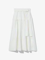 Flat image of Poplin Belted Skirt in white