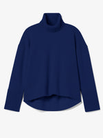 Flat image of Doubleface Cashmere Oversized Turtleneck in cobalt