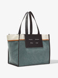 Side image of XL Morris Canvas Tote in BLUE