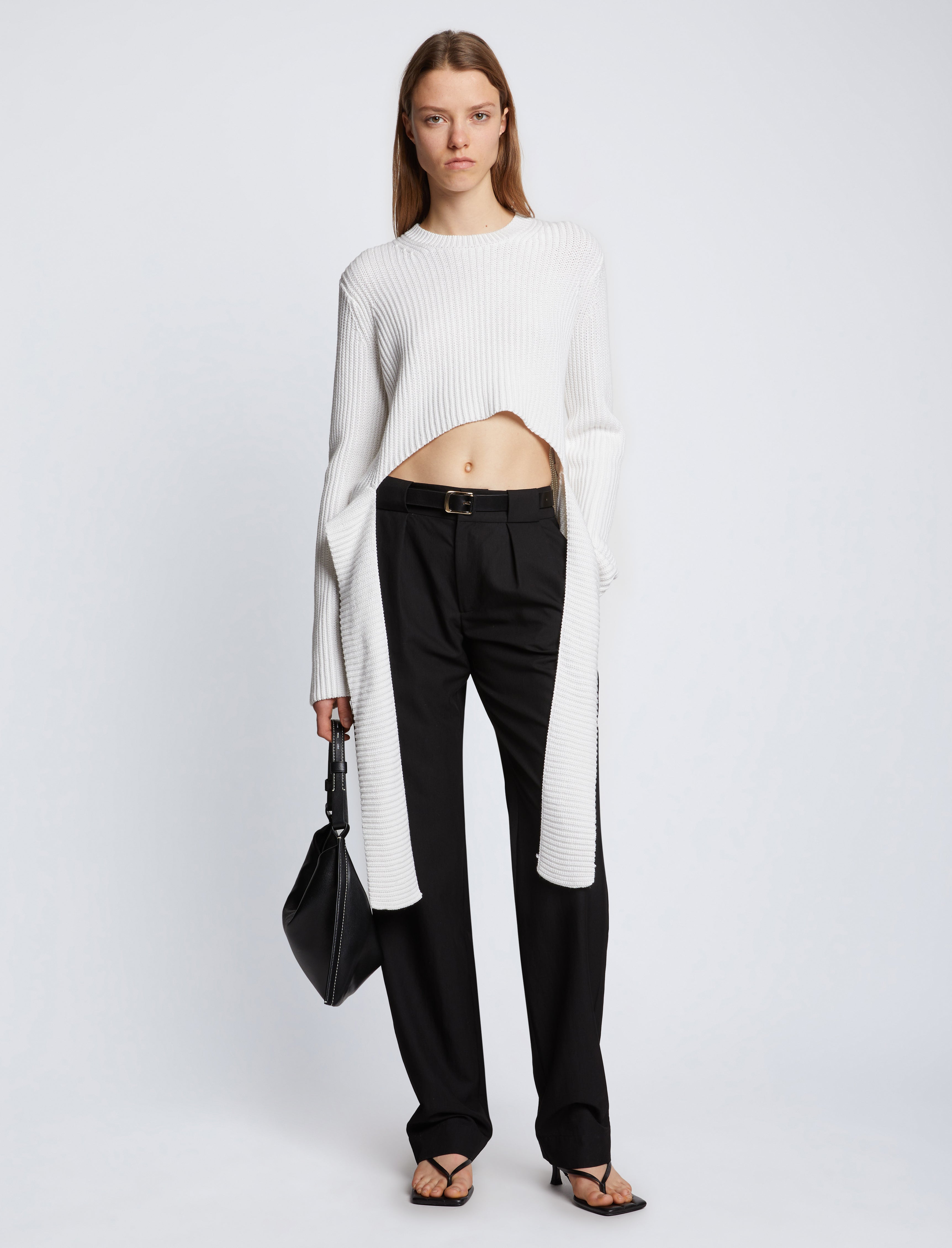 Proenza Schouler White Label Cotton Cashmere Wrap Sweater