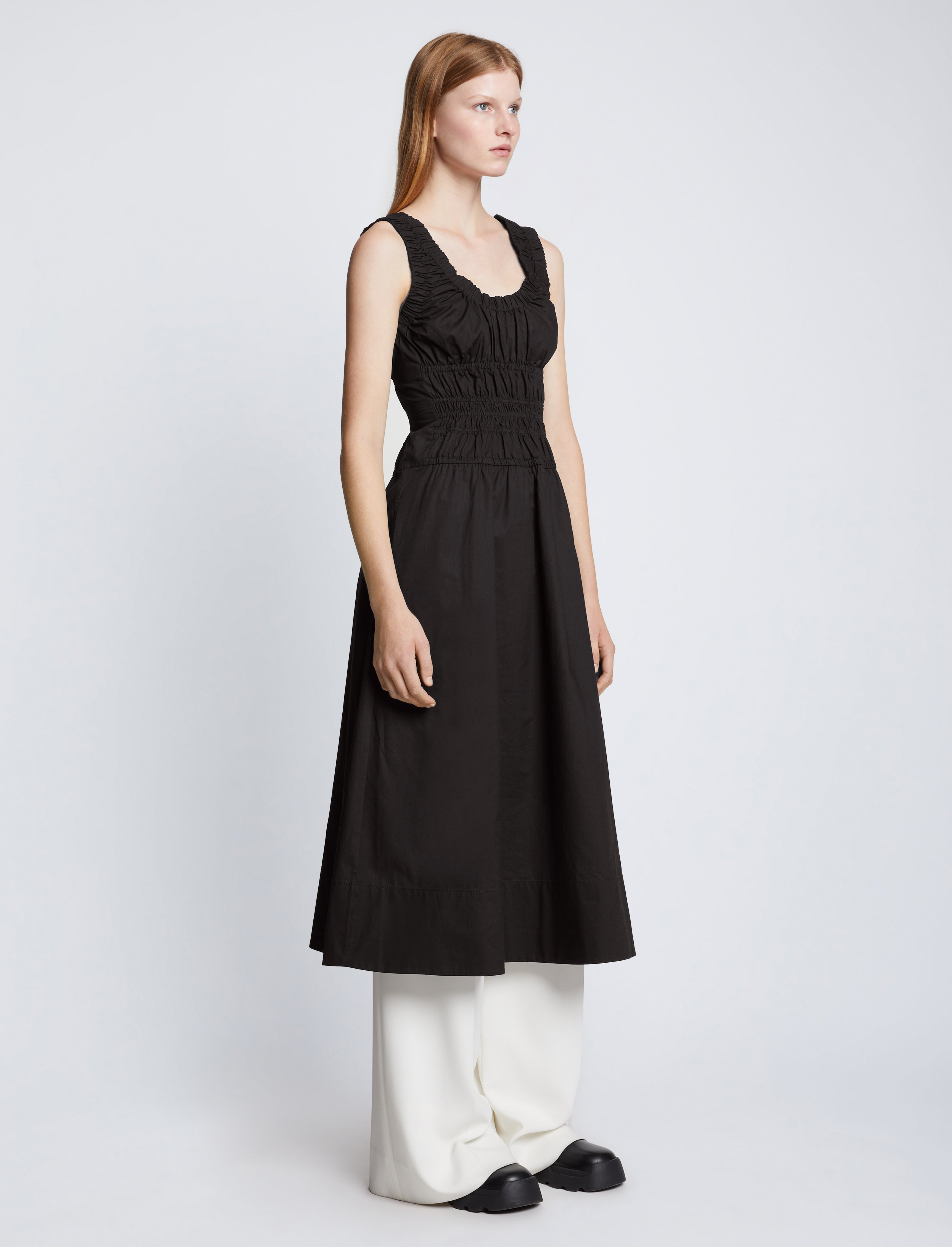 Poplin Gathered Dress – Proenza Schouler