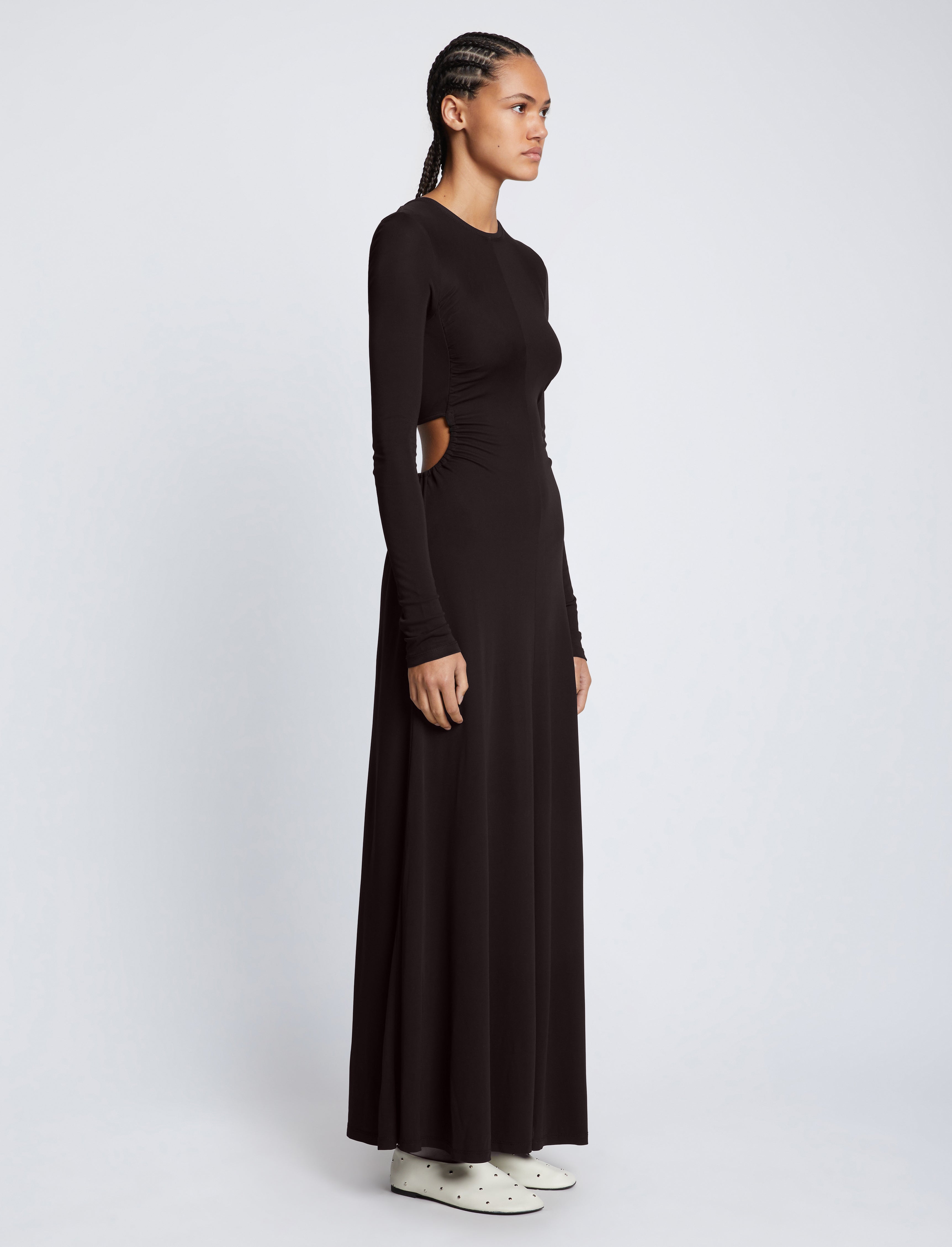 Long Sleeve Jersey Open Back Dress – Proenza Schouler