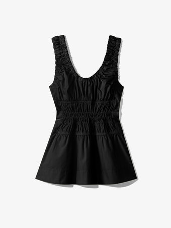 Still Life image of Poplin Gathered Tank Top in BLACK