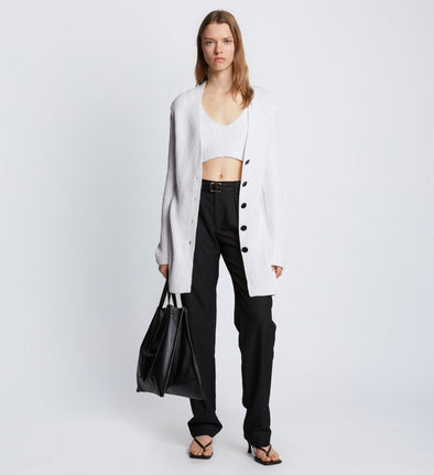 Ribbed Cotton Proenza Cardigan Schouler Relaxed –