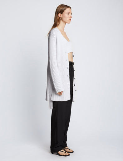Ribbed Cotton Cardigan – Schouler Proenza Relaxed