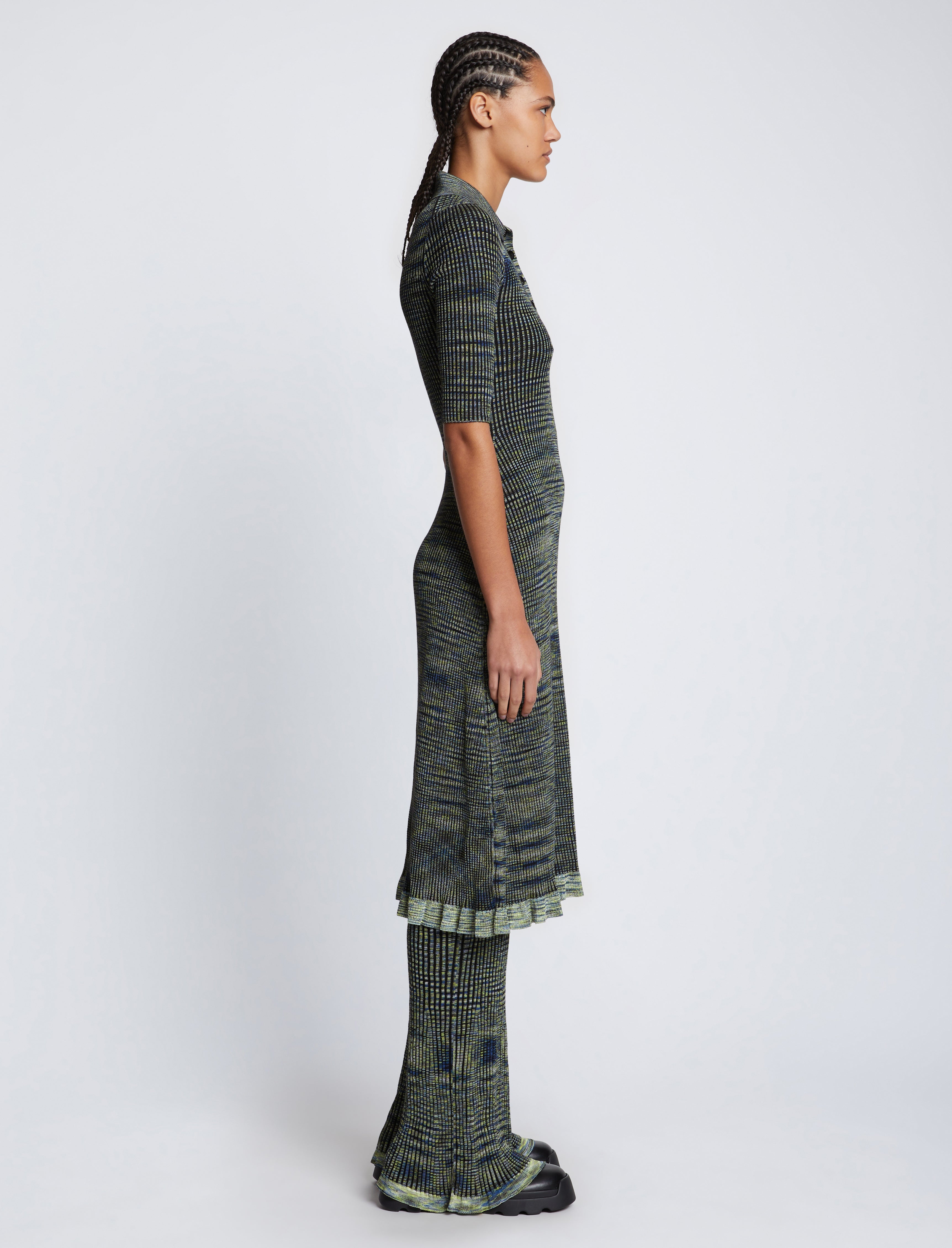 Space Dye Rib Knit Polo Dress – Proenza Schouler