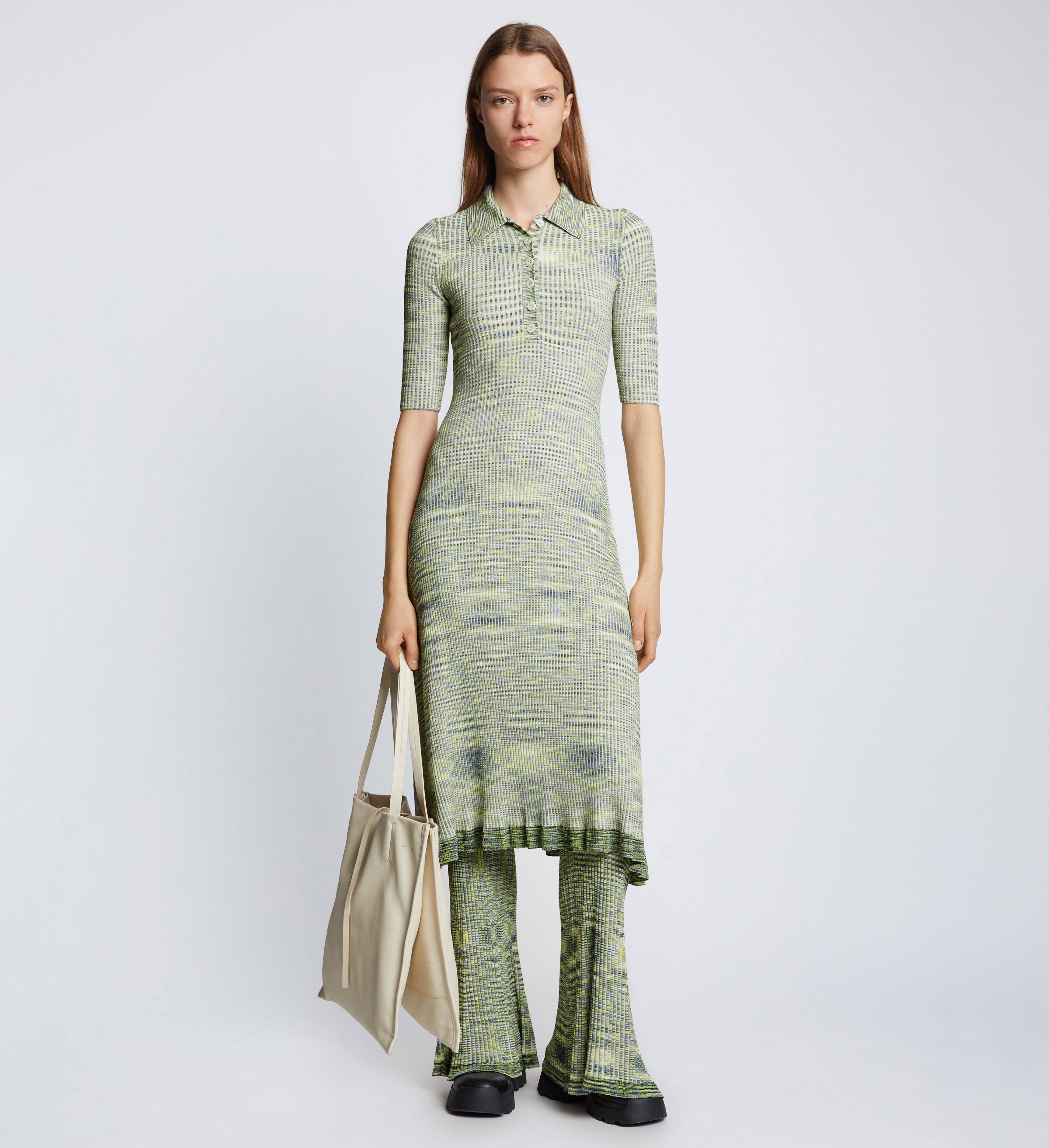 Space Dye Rib Knit Polo Dress – Proenza Schouler