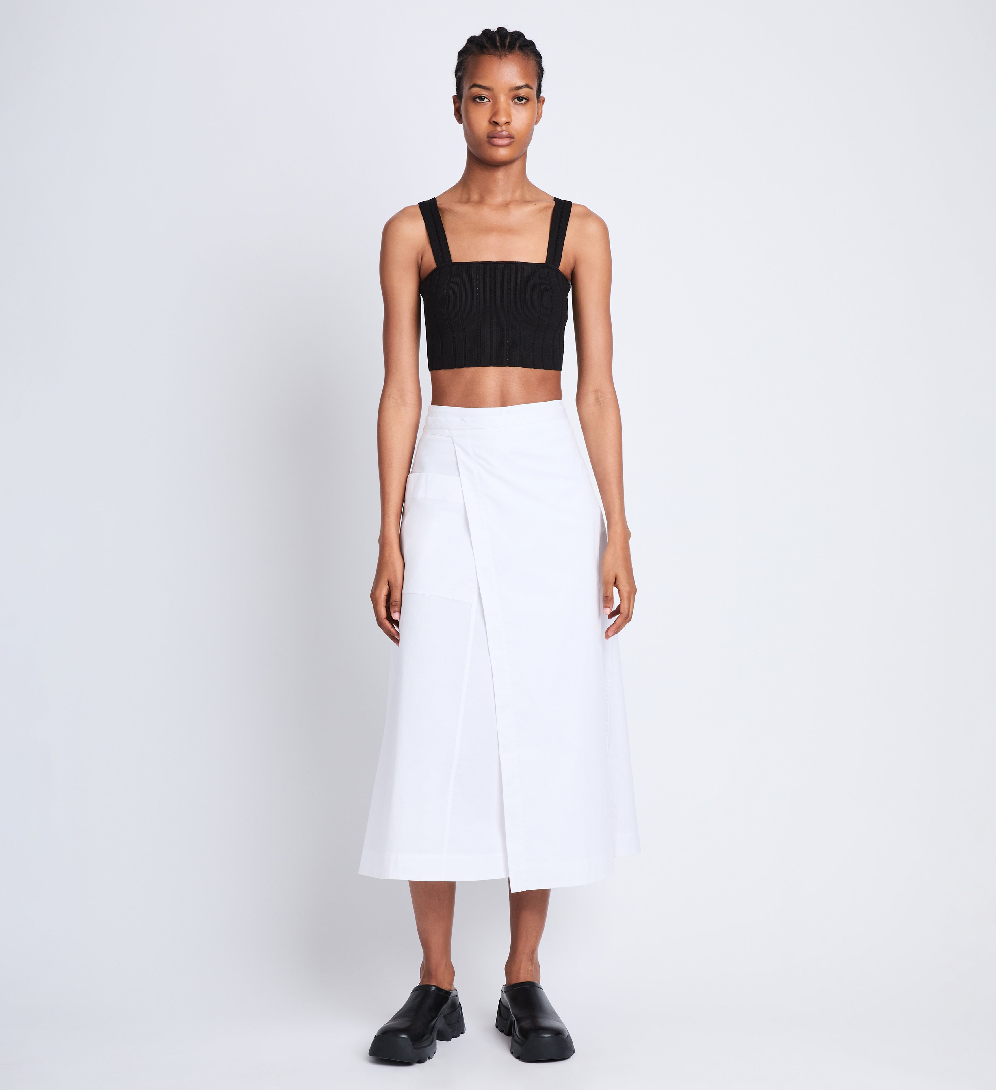 Soft Poplin Wrap Skirt - Off White