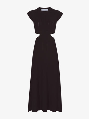 Still Life image of Pointelle Rib Cut Out Knit Dress in BLACK