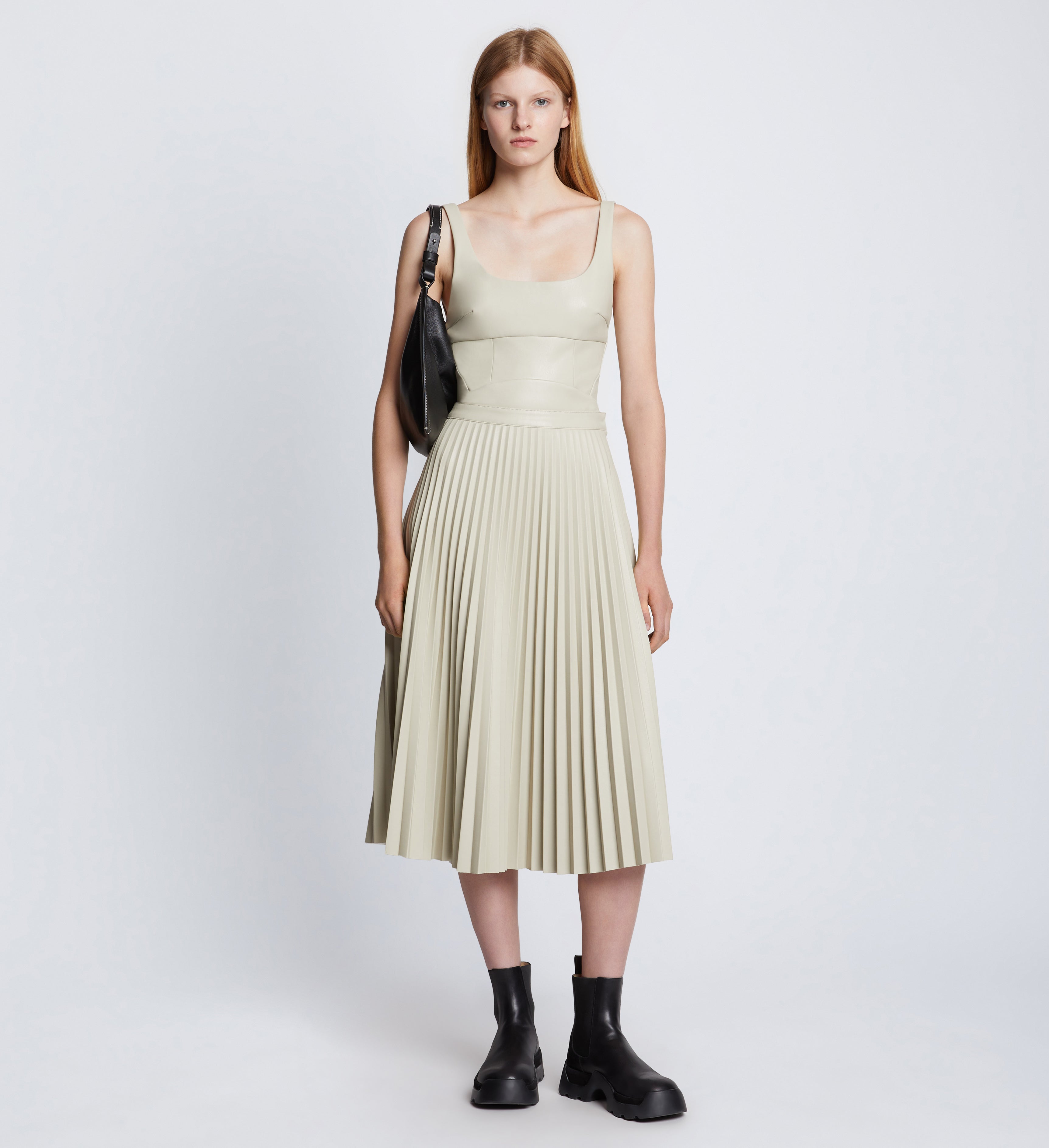 Daphne Pleated Skirt in Faux Leather – Proenza Schouler