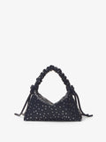 Back image of Studded Small Ruched Handle Bag in DARK NAVY