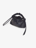 Interior image of Studded Small Ruched Handle Bag in DARK NAVY