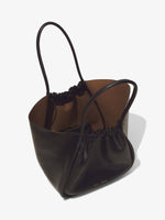 Interior image of Carved Python XL Ruched Tote in BLACK