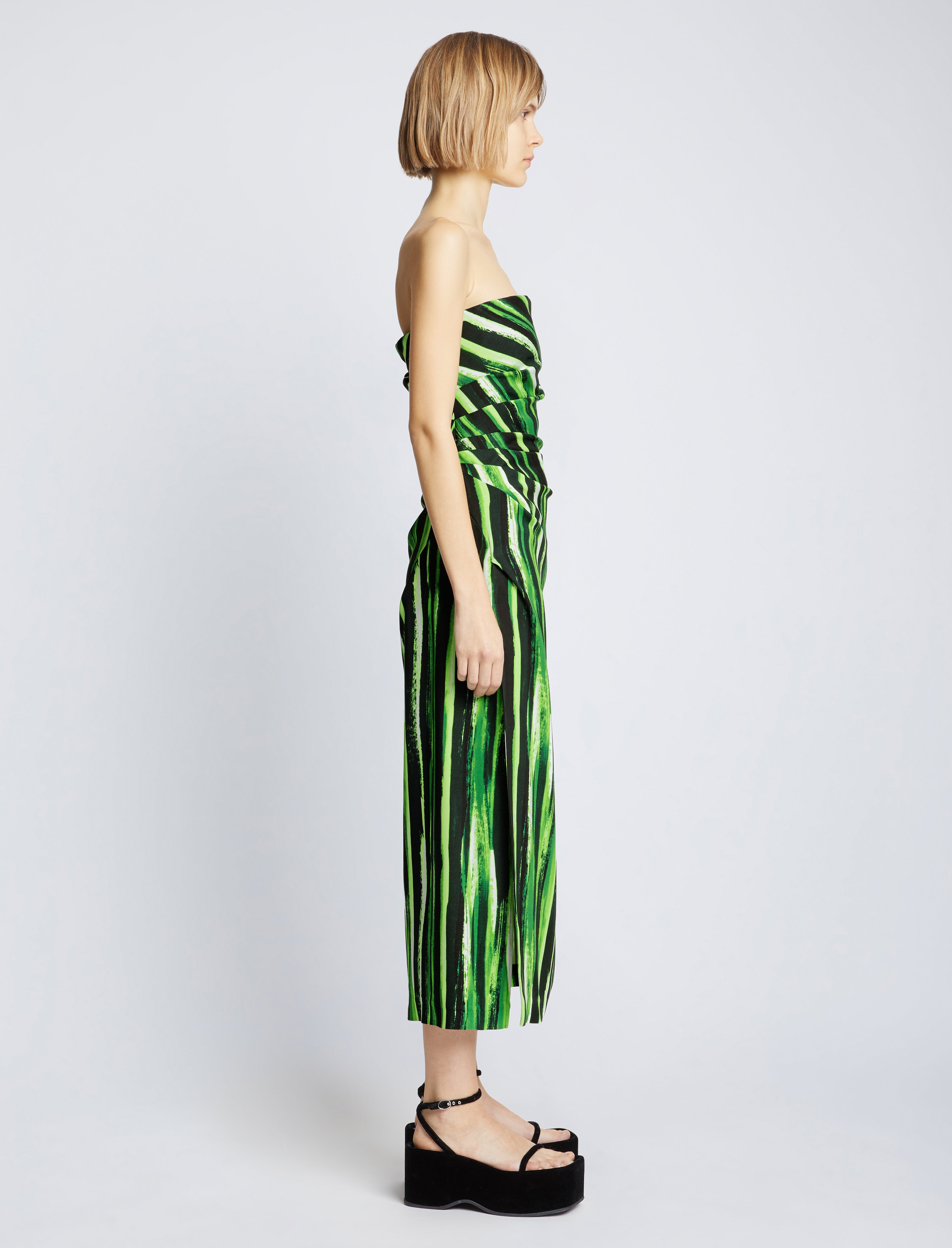 Proenza Schouler White Label Mini Stripe Sleeveless Knit Dress - Green