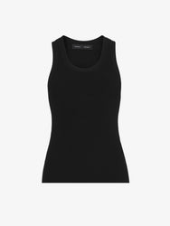 Still Life image of Matte Viscose Rib Knit Tank in BLACK