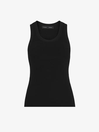 Still Life image of Matte Viscose Rib Knit Tank in BLACK