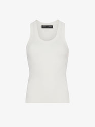 Still Life image of Matte Viscose Rib Knit Tank in WHITE