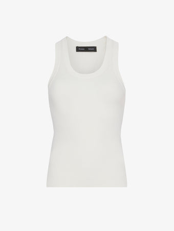 Still Life image of Matte Viscose Rib Knit Tank in WHITE