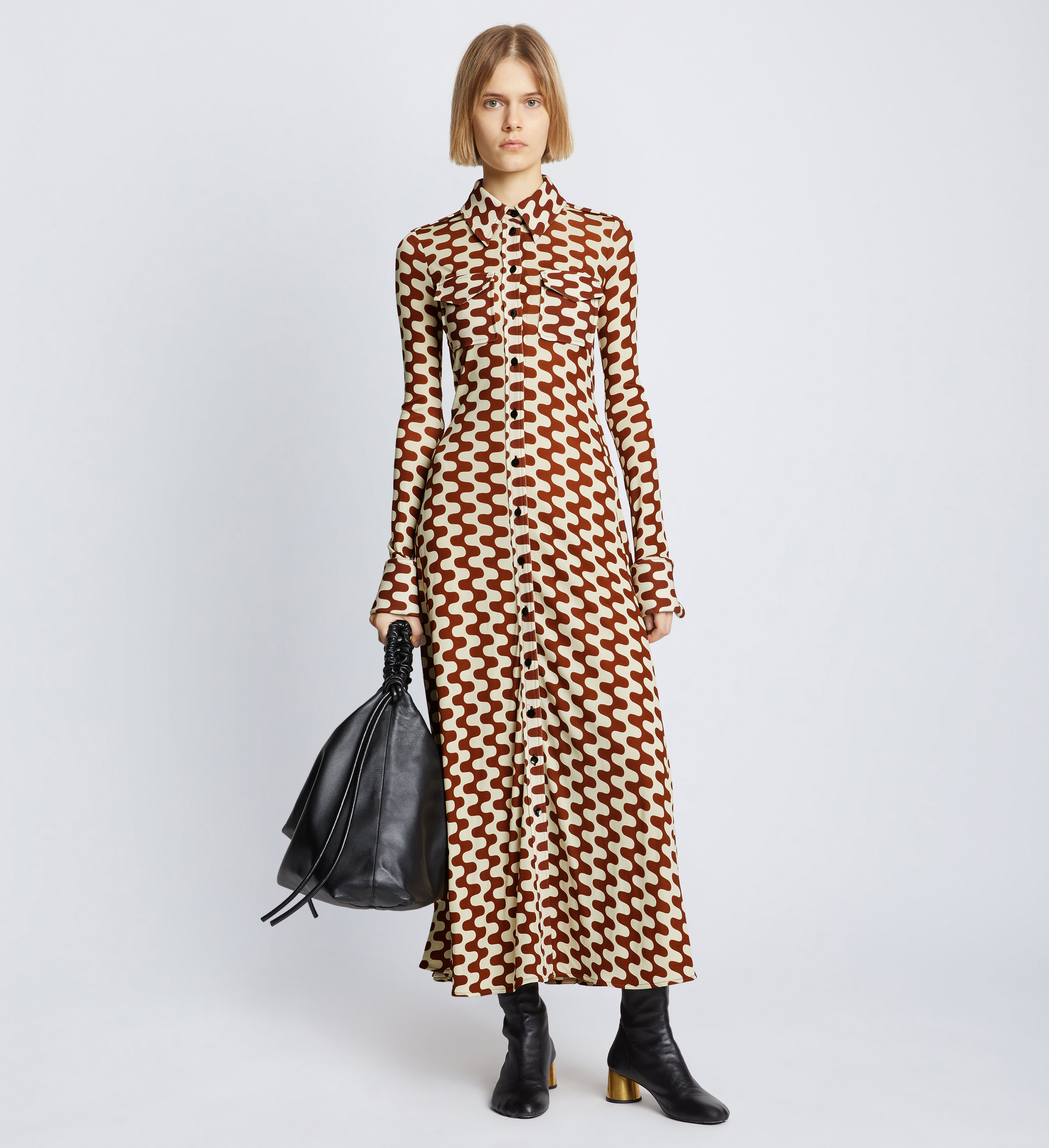 Printed Matte Jersey Shirt Dress – Proenza Schouler