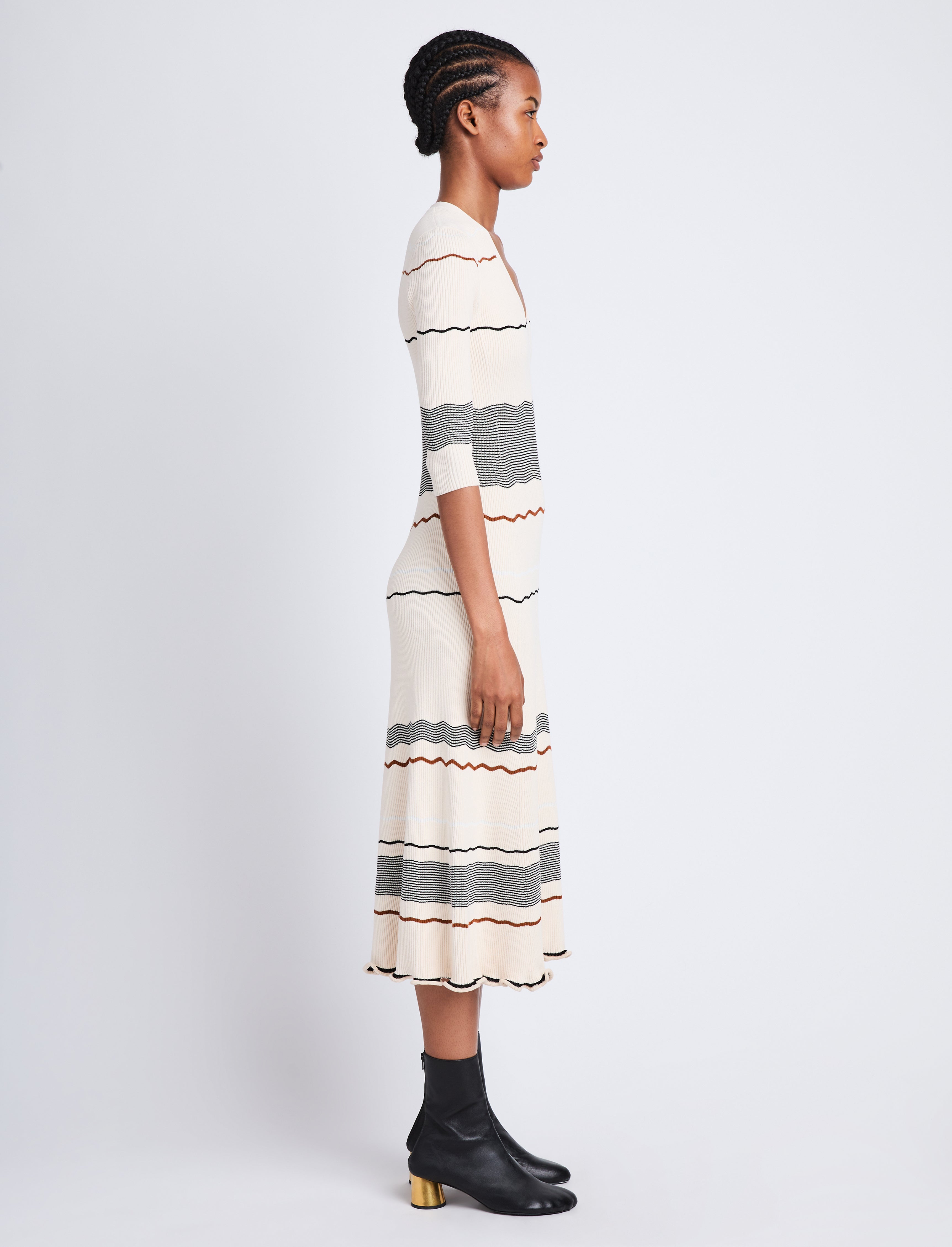 Wavy Stripe Rib Knit Dress – Proenza Schouler