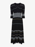 Still Life image of Wavy Stripe Rib Knit Dress in BLACK MULTI