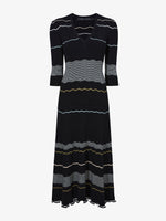 Still Life image of Wavy Stripe Rib Knit Dress in BLACK MULTI