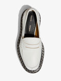 Aerial view of Lug Sole Platform Loafers in cream