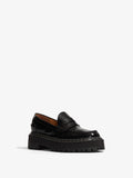 Front image of Lug Sole Platform Loafers in BLACK