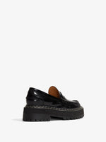 Back image of Lug Sole Platform Loafers in BLACK