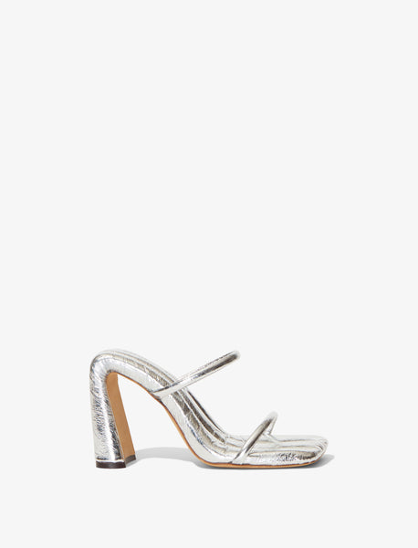 Arc Strappy Slides in Crinkled Metallic 100mm Proenza Schouler