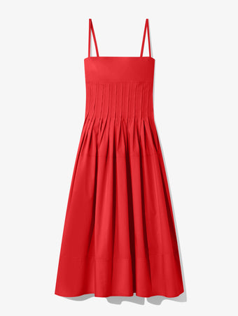 Still Life image of Poplin Pintuck Dress in RED