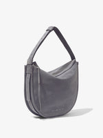 Side image of Baxter Suede Bag in STEEL