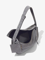 Aerial image of Baxter Suede Bag in STEEL