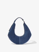 Front image of Chrystie Suede Bag in SLATE BLUE