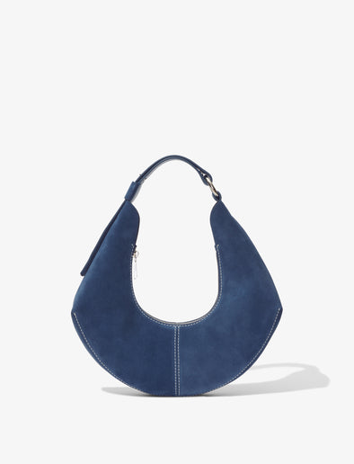 Front image of Chrystie Suede Bag in SLATE BLUE