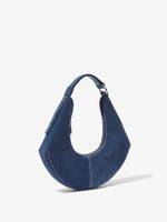 Side image of Chrystie Suede Bag in SLATE BLUE