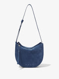 Front image of Medium Baxter Suede Bag in SLATE BLUE