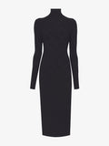 Still Life image of Pointelle Diamonds Turtleneck Dresses in BLACK