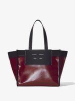 Front image of Large Morris Coated Canvas Tote in BORDEAUX