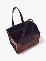 Aerial image of Large Morris Coated Canvas Tote in BORDEAUX