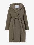 Still life of Technical Suiting Wrap Coat in WOOD untied