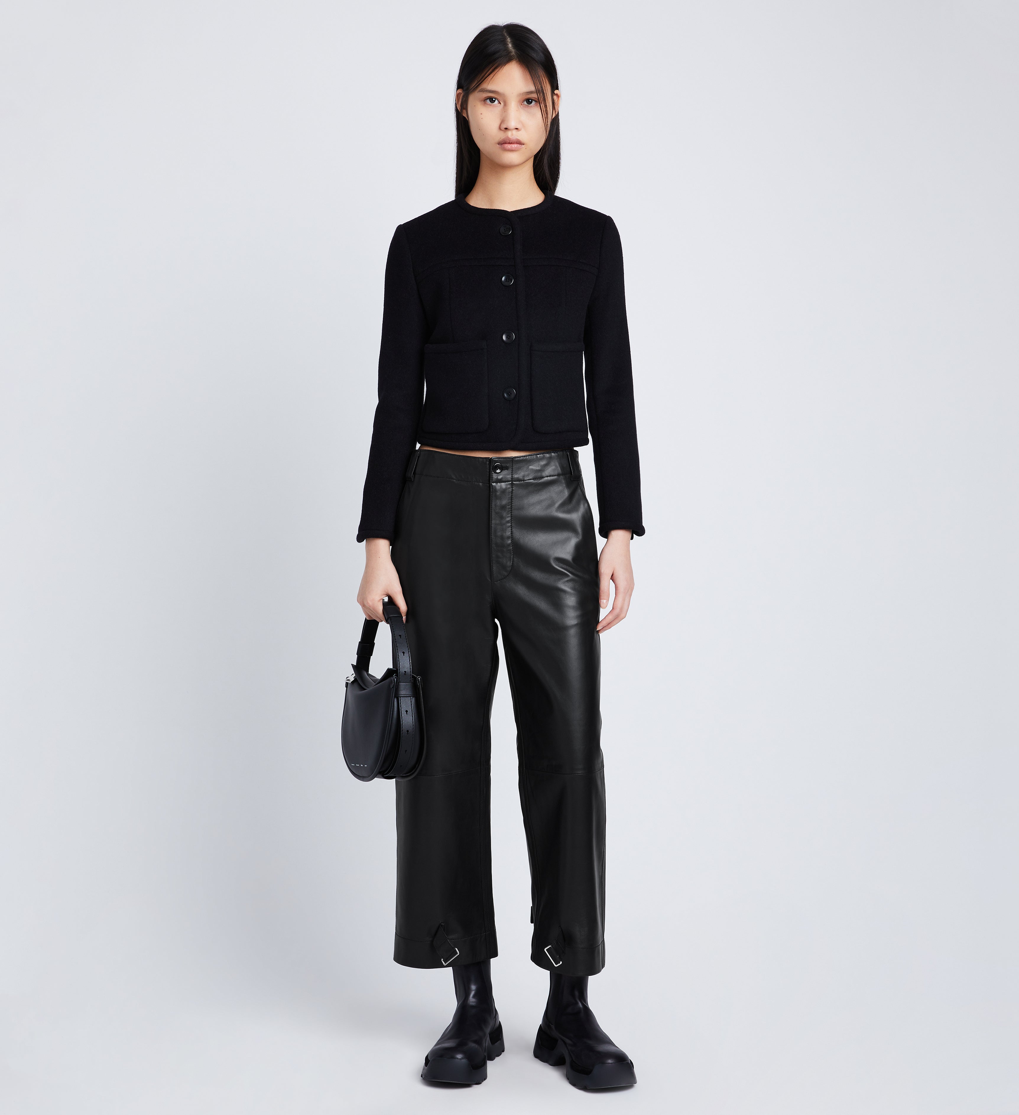 Maeve The Colette Cropped Vegan Leather Trousers | Anthropologie UK