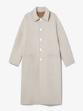 Still Life image of Reversible Double Face Coat in CAMEL / OFF WHITE on OFF WHITE side