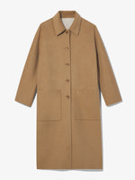 Still Life image of Reversible Double Face Coat in CAMEL / OFF WHITE on CAMEL side