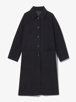 Still Life image of Reversible Double Face Coat in BLACK / STEEL GREY on STEEL GREY side